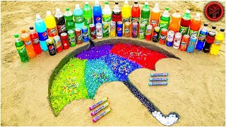 Experiment: How to make Rainbow Umbrella with Orbeez, Mentos vs Coca Cola, Fanta, Mirinda, Pepsi New