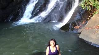 Enjoying the beauty of a waterfall in Elkaduwa - Doctor Jeevani Hasantha