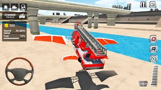 Flying Firefighter Truck Simulator 2021 - 3 Fire Engines Driving - Android Gameplay