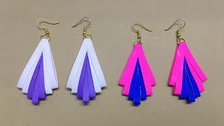 How To Make Paper Earrings // Paper Jewellery making //Paper Quilling Tutorial - Easy DIY
