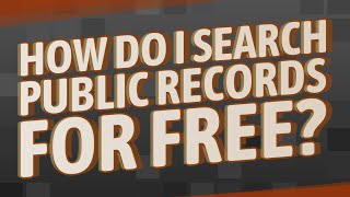 How do I search public records for free?