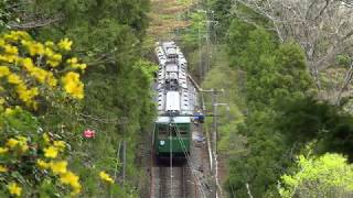 【4K 60P】箱根登山鉄道　モハ1形サンナナ+109緑　新緑の小涌谷　20190420