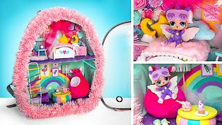 How To Make AWESOME Dollhouse || Backpack Makeover🤩