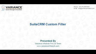 SuiteCRM Custom Filter