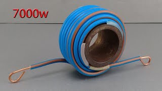 Free Electricity 220v Generator 7000w From Big Copper Wire Use DC Motor And Magnet