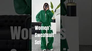 Trendy Women’s Sweatsuit Set – Bomber Jacket \u0026 High Waist Pants | Spring Fashion #outfitideas #ootd