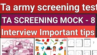 Ta army screening test - 8 / ta screening test / ta army screening