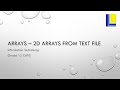 Arrays – Loading a 2D array from a text file