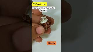 Natural 8 Mukhi Indonesia Rudraksha 925 Sterling Silver Pendant at Wholesale Rate (Rs 400/piece)