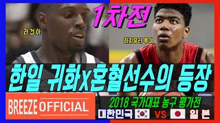 [한일 귀화x혼혈선수의 등장] 2018 국가대표 농구 평가전 1차전 대한민국KOREA Rep. vs 일본JAPAN H/L