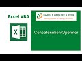 Excel VBA Tutorial | Concatenation Operator in Excel VBA