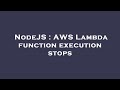 NodeJS : AWS Lambda function execution stops