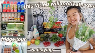 *SATISFYING* FRIDGE TOUR + GROCERY SHOP WITH ME | ORGANIZING + CLEANING