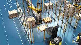 Skilled 504 palletizing robots with AGVs