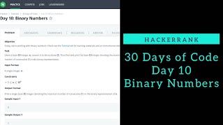 Binary Numbers || HackerRank || Day 10 || Python