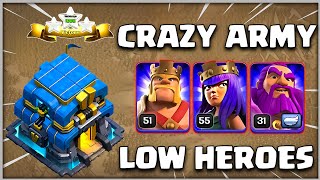 Crazy TH12 Low Heroes Attack Strategy in Coc