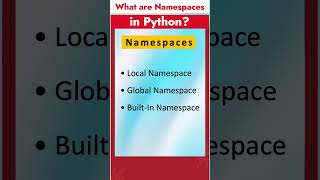 What are namespaces in Python ? | Most asked Interview Q&A