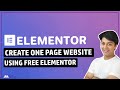 Create One page website using FREE Elementor plugin