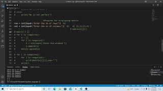 Python Program to Print Matrix with user input | Python Tutorial in Hindi