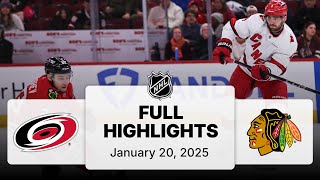 NHL Highlights | Hurricanes vs. Blackhawks - January 20, 2025