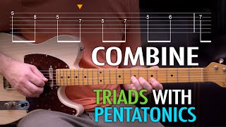 Combine simple triads with the minor pentatonic scale for an easy blues lead - TAB INCLUDED!