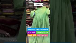 Size : M TO XXL(special combo offer)Buy 2 @ 999Heavy Anarkali/Umbrella #kurti #blushchennai #combo