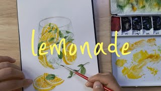 수채화로 그리는 레몬에이드🍋How to draw lemonade with watercolor