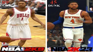 Dunking with Derrick Rose in Every NBA 2K (2K9 - 2K23)