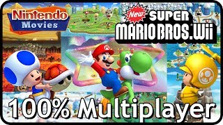 New Super Mario Bros Wii 100% Multiplayer Walkthrough (Full Game)