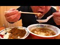 ラーメン屋 咀嚼音 飯テロ 外食 動画 豚カツカレーとワンタンを食べるオヤジjapan