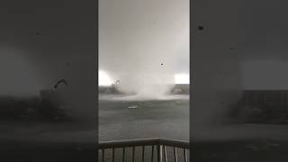 Waterspout hits land and blows up to a massive Tornadic Waterspout. Fort Walton Beach FL