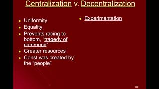 Gov 1.28 - Centralization v. Decentralization
