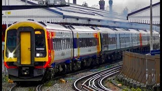 SWR 158882 + Shiny 159001 + 159105 Combo Departs Salisbury For London Waterloo