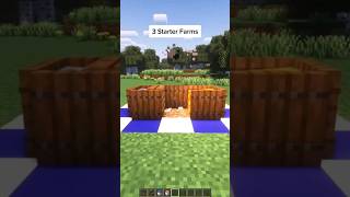 3 starter farms for beginners | Minecraft | Starter farm | credit kwyseur | #shorts #minecraft