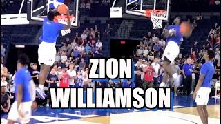 Zion Williamson Duke Warm-Up Dunks! Head Above the Rim!