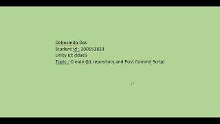 GIT Hooks: Post-commit Script Demo By Debosmita