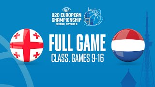 Georgia v Netherlands | Full Basketball Game | FIBA U20 European Championship 2022 - Division B