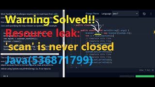 Java Stdin Stdout II HackerRank | Warning Solved! Resource leak: 'scan' is never closed