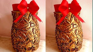 Waste bottle flower vase with matchsticks |waste out of best|home decor|easy crats and ideas|Diy