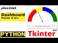 Tkinter dashboard to show value of slider of a scale using pointer and region  of arcs  in Canvas
