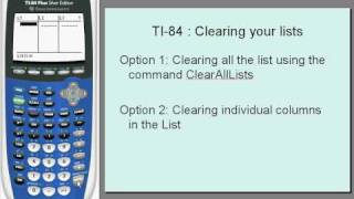 TI 84 Clearing All Lists