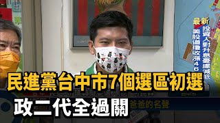 民進黨台中市7個選區初選　政二代全過關－民視新聞