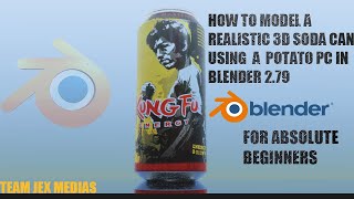 How to model a realistic 3d soda can using a potato pc in blender 2.79 (2022 tutorial)