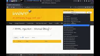 bWAPP HTML Injection Stored Blog Low Security Level