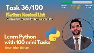 Flat a Nested List using Recursion in Python | Task 36/100 - Learn Python programming with 100 tasks