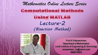 Computational Methods using MATLAB -2(Bisection Method)