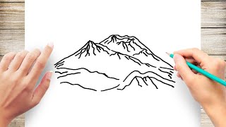 How to Draw Vesuvius Mount Step by Step