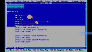 Menu Driven Arithmetic Operations using Switch Case Statement in c