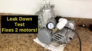 Leak down test on Honda cr250 motor for all 2 strokes fixed in minutes!