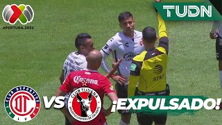 ¡A bañarse! Nicolás Díaz es expulsado | Toluca 2-1 Tijuana | Liga Mx Apertura 22 -J7 | TUDN